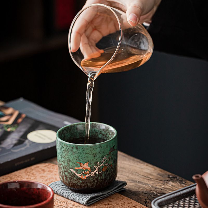 Handcrafted Wood-Fired Kiln-Transformed Ceramic Teacup Jianzhan Cup