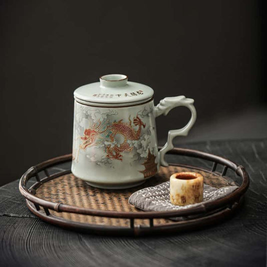 Chinese Ru Kiln Dragon Tea Cup-Longteng World