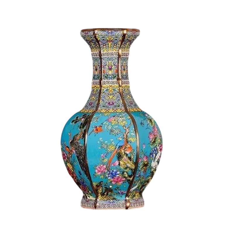 Handcrafted Imitation Qianlong Enamel Chinese Ceramic Vase