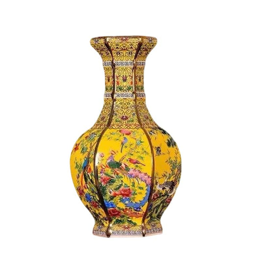 Handcrafted Imitation Qianlong Enamel Chinese Ceramic Vase