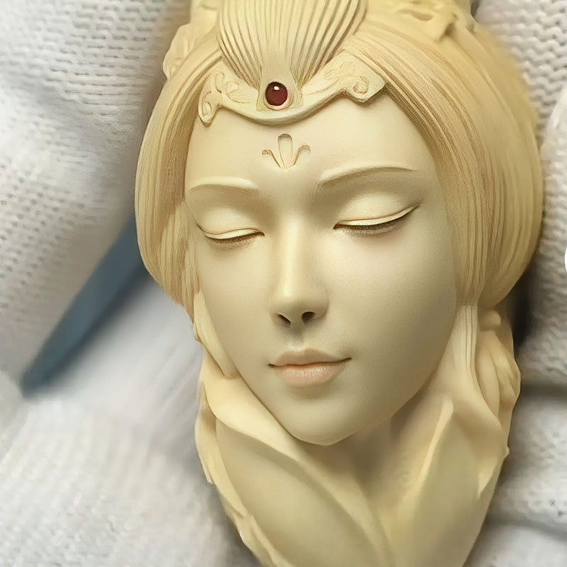 “Dream of the Tang Dynasty” Boxwood Carved– 2.76in Handcrafted Figurine & Keychain Ornament