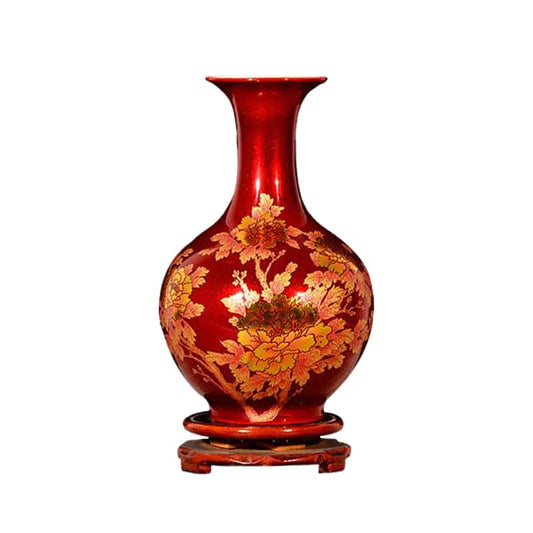 Jingdezhen Handcrafted Chinese Red Crystal Glaze Ceramic Vase