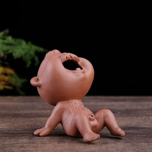 Handcrafted Yixing Red Clay βPlayful Tea Boyβ Tea Pet Teapot