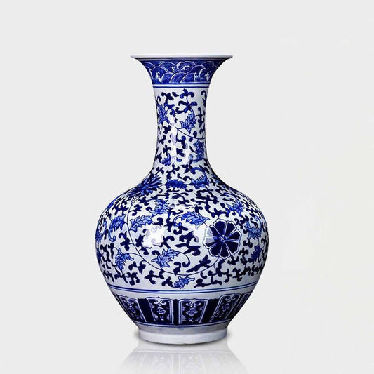 Jingdezhen Blue And White Twined Branch Vase, Handcrafted Hand-Painted