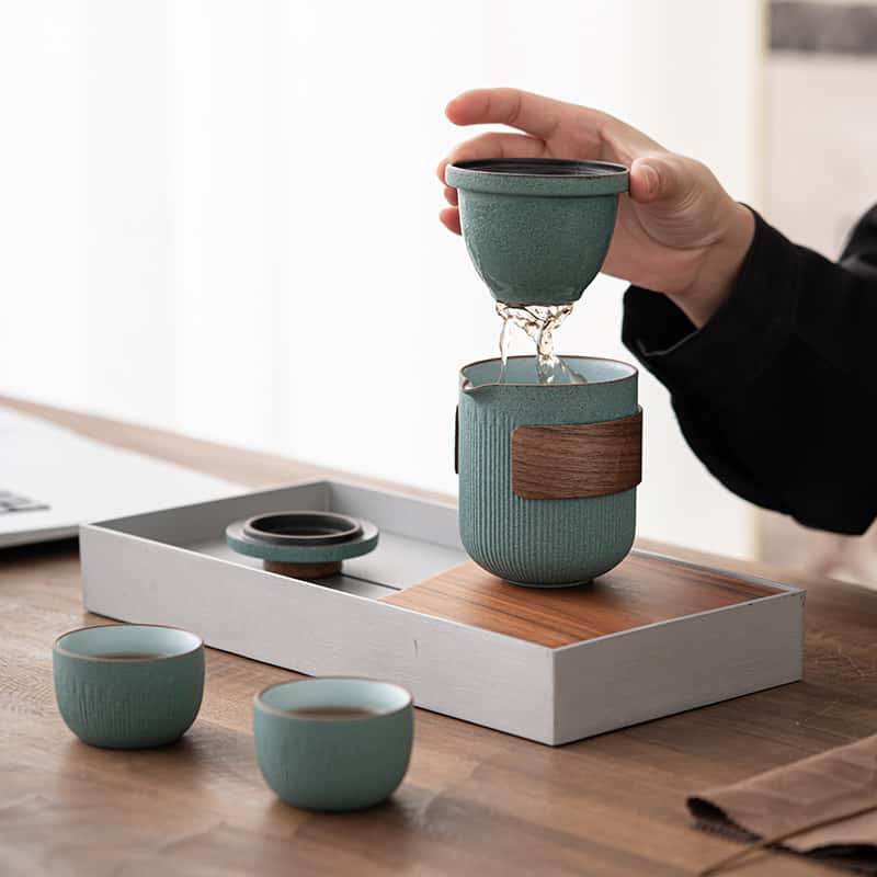 Bluestone Glaze Travel Tea Set