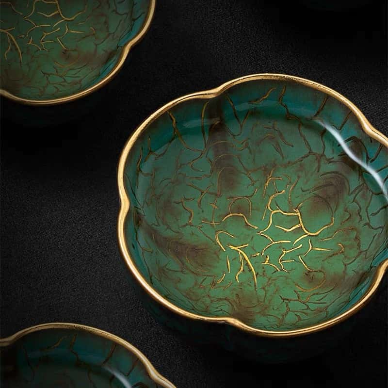 Green Glaze Handcrafted Jianzhan Ceramic Teacup