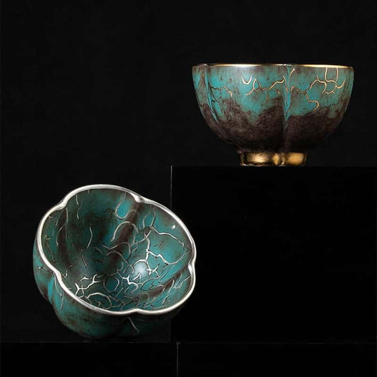 Green Glaze Handcrafted Jianzhan Ceramic Teacup