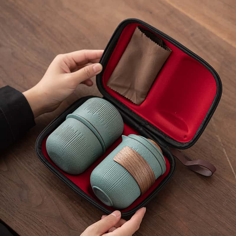 Bluestone Glaze Travel Tea Set
