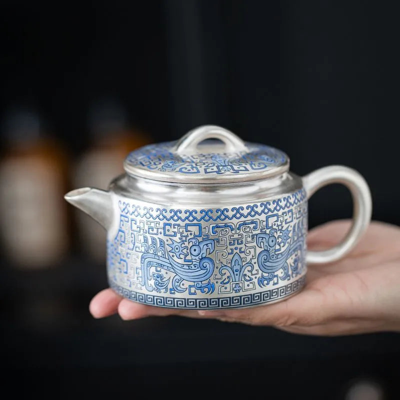 Handcrafted Ceramic 999 Silver Teapot