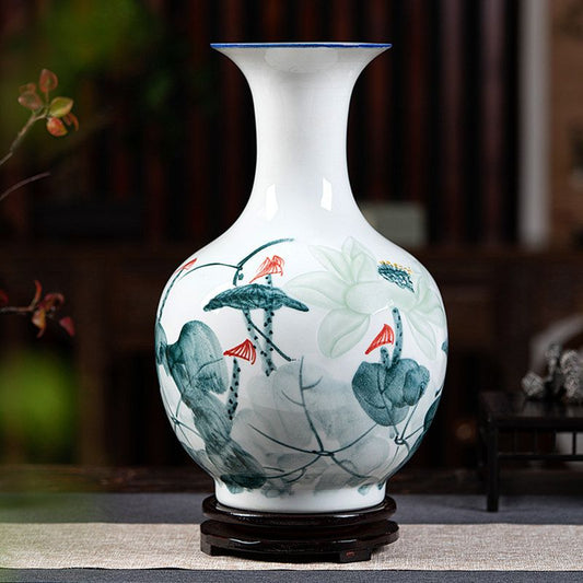 Jingdezhen Handcrafted Hand-Painted Blue And White Ink-Colored Ceramic Vase