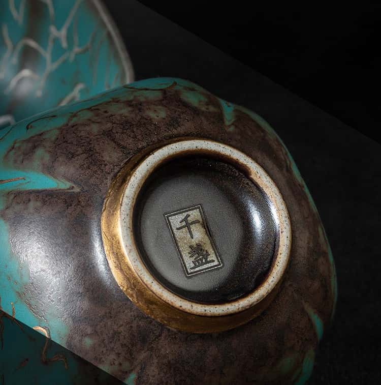 Green Glaze Handcrafted Jianzhan Ceramic Teacup