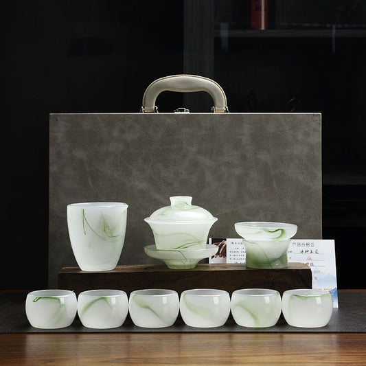 Retro Ink Handcrafted Colored Glaze Tea Set