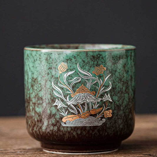 Handcrafted Wood-Fired Kiln-Transformed Ceramic Teacup Jianzhan Cup