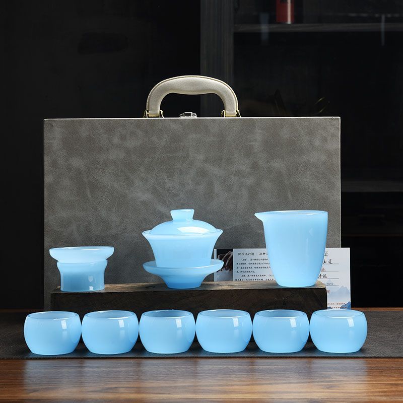 Handcrafted Colored Glaze Tea Set