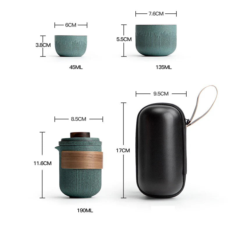 Bluestone Glaze Travel Tea Set