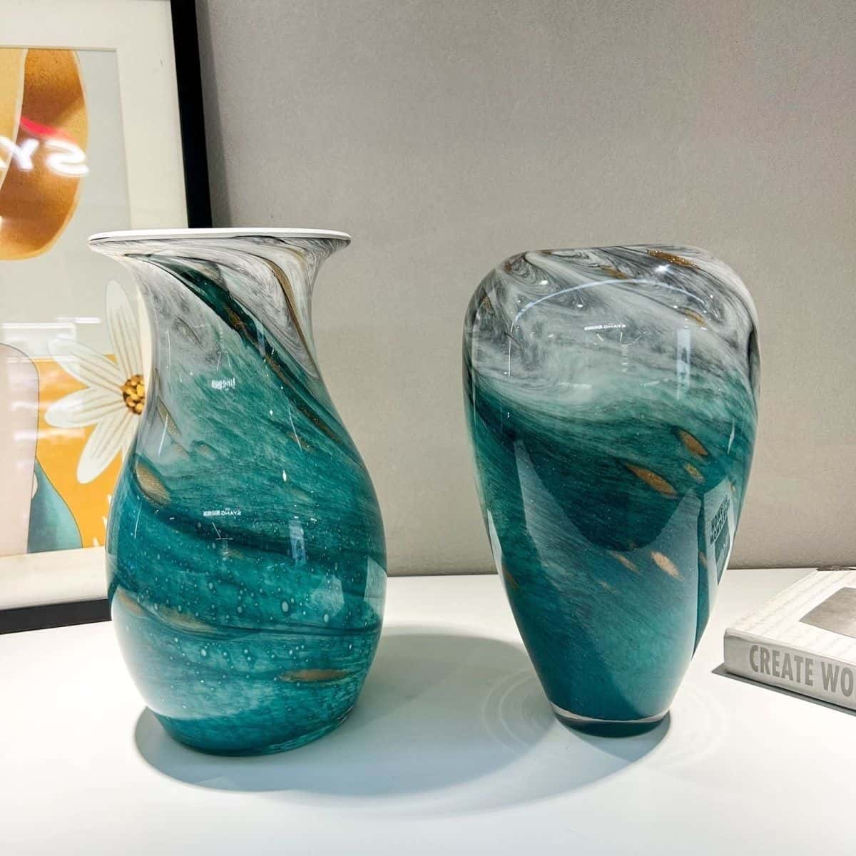 Modern Art Handmade Ink Colored Glaze Vase