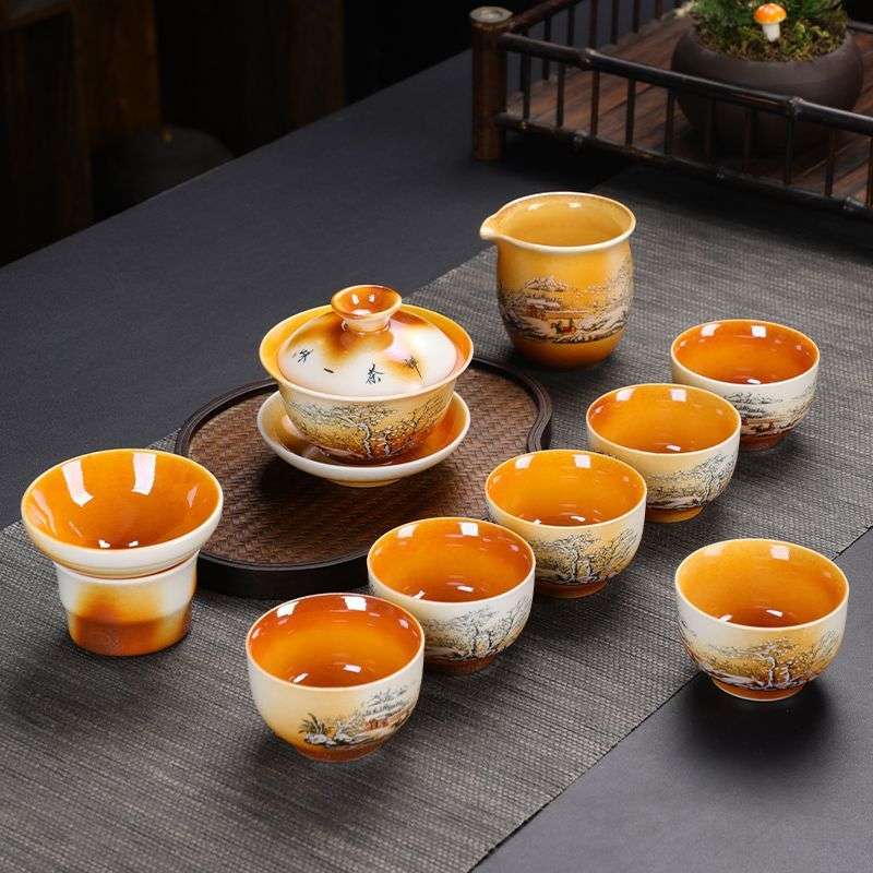 The Beauty of Falling Ashes Retro Wood-fired Kung Fu Tea Set