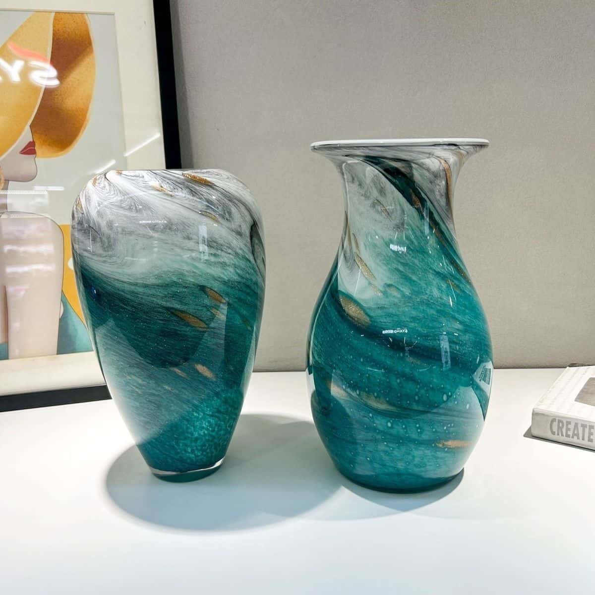 Modern Art Handmade Ink Colored Glaze Vase