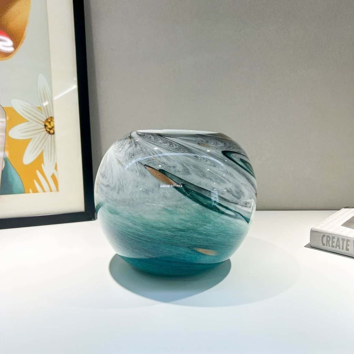 Modern Art Handmade Ink Colored Glaze Vase