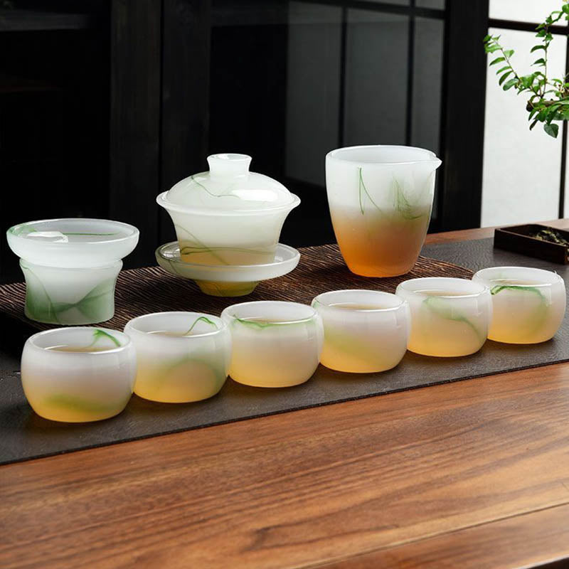 Retro Ink Handcrafted Colored Glaze Tea Set