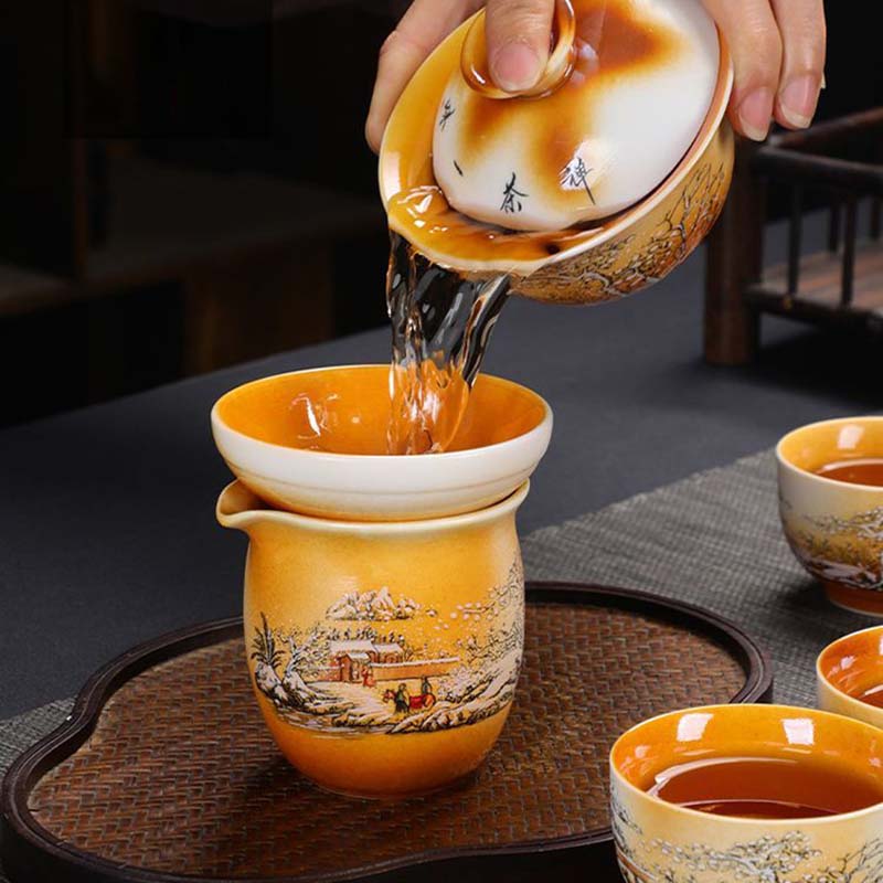 The Beauty of Falling Ashes Retro Wood-fired Kung Fu Tea Set
