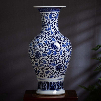 Jingdezhen Blue And White Twined Branch Vase, Handcrafted Hand-Painted