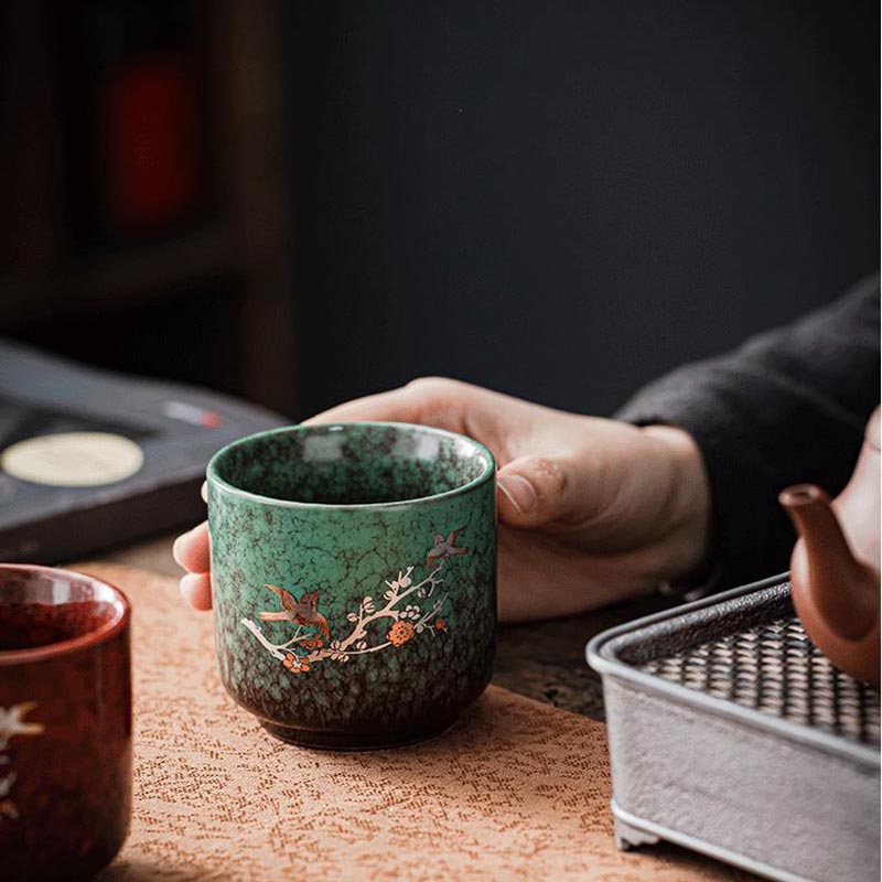 Handcrafted Wood-Fired Kiln-Transformed Ceramic Teacup Jianzhan Cup