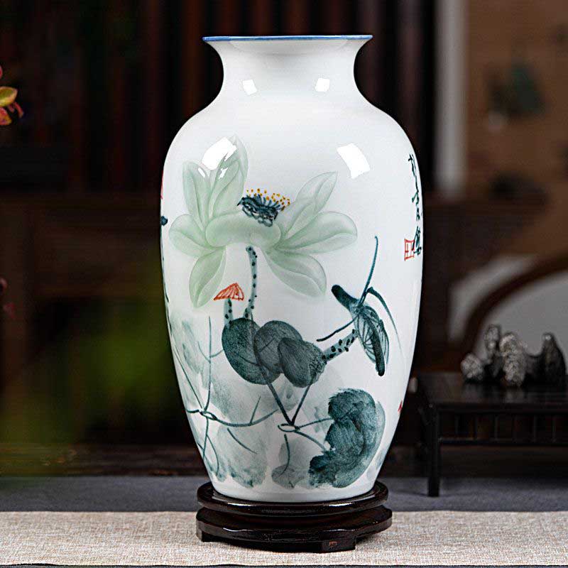 Jingdezhen Handcrafted Hand-Painted Blue And White Ink-Colored Ceramic Vase