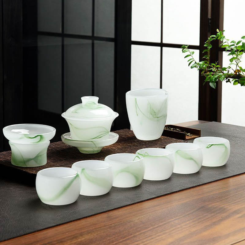 Retro Ink Handcrafted Colored Glaze Tea Set
