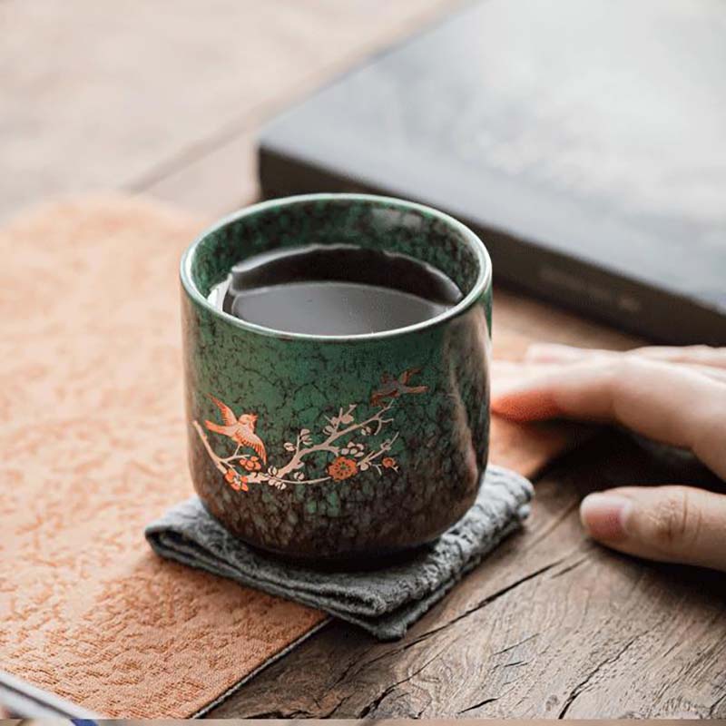 Handcrafted Wood-Fired Kiln-Transformed Ceramic Teacup Jianzhan Cup