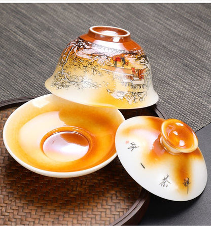 The Beauty of Falling Ashes Retro Wood-fired Kung Fu Tea Set