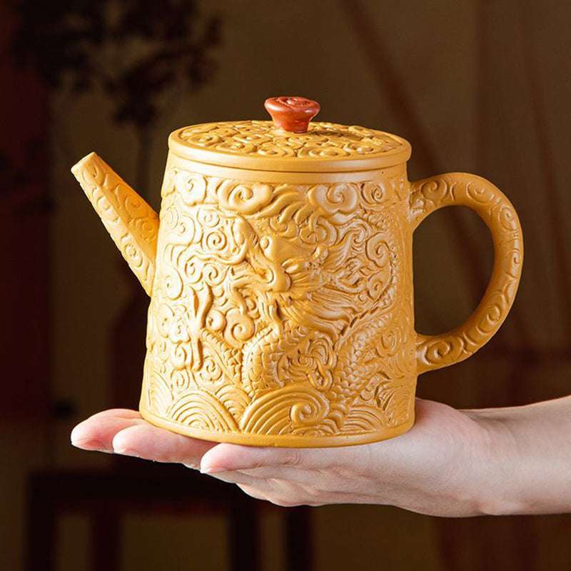 Handcrafted Yixing Zisha Teapot – Golden Duan Clay Gongfu Tea Set Large Capacity