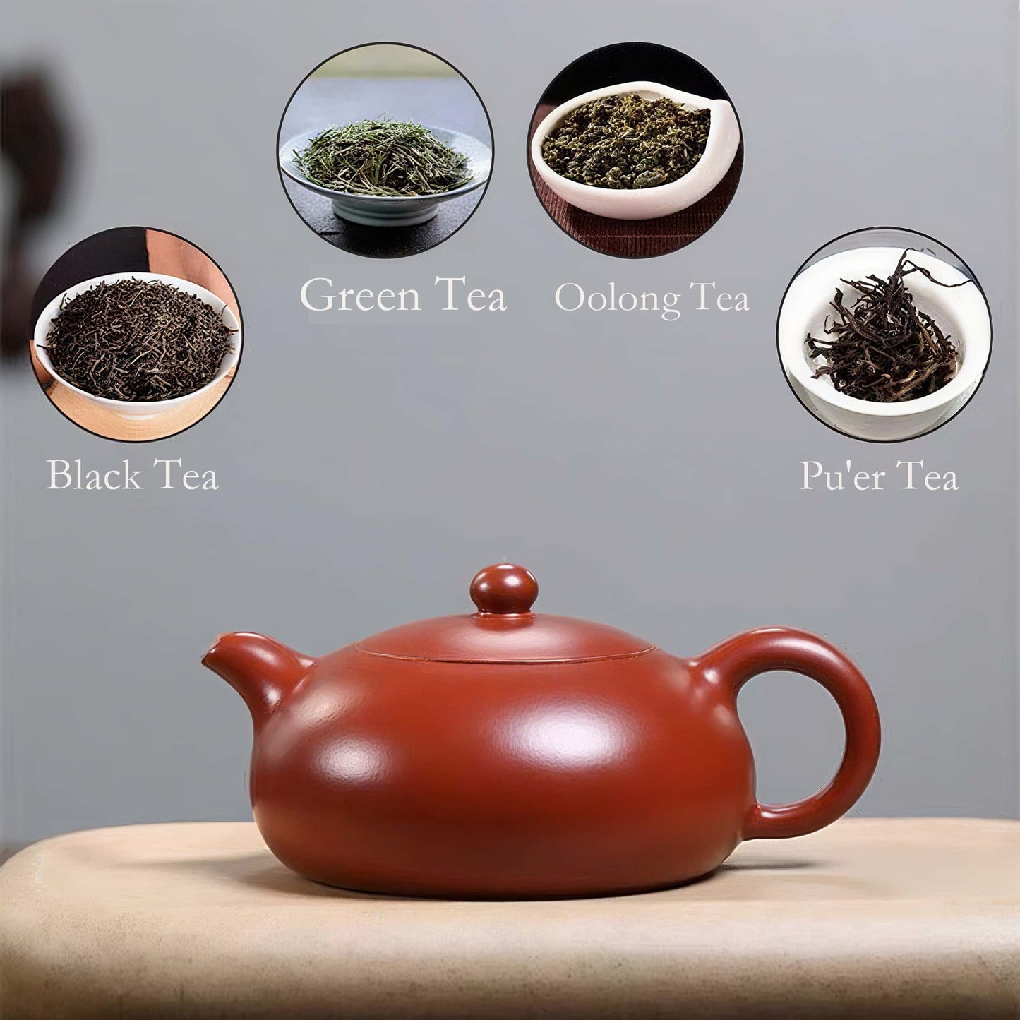 Yixing Handcrafted Red Clay Purple Sand Kung Fu Teapot