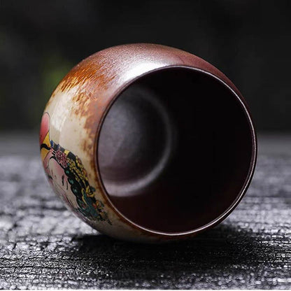 Handcrafted Retro Wood-Fired Teacup Made Of Rustic Pottery