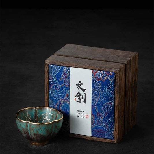 Green Glaze Handcrafted Jianzhan Ceramic Teacup