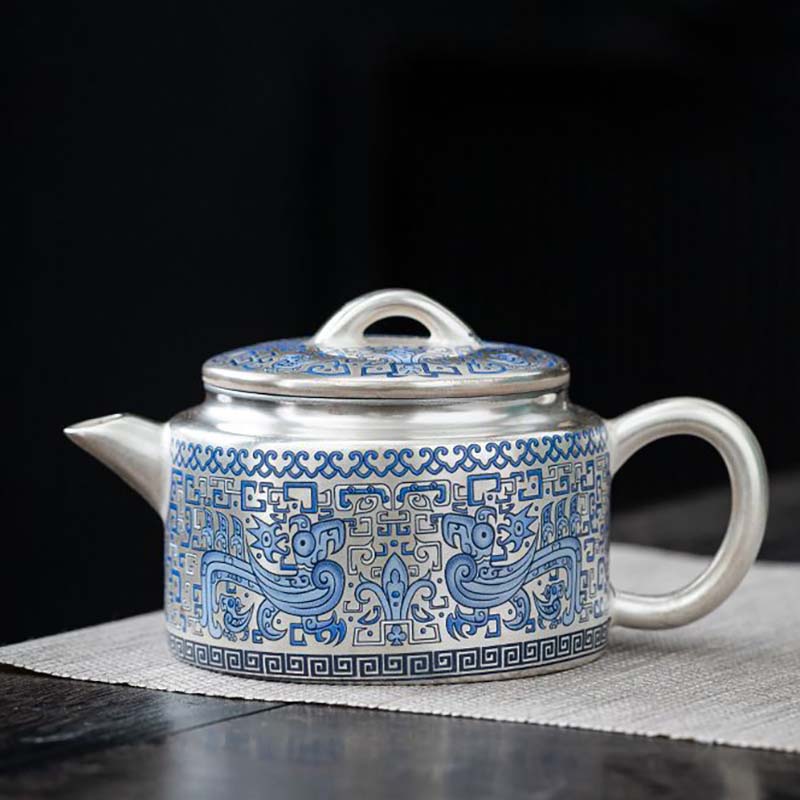 Handcrafted Ceramic 999 Silver Teapot