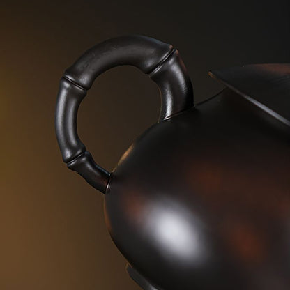 Handcrafted Frosted Yixing Purple Clay Teapot with Jianghu Swordsman Style