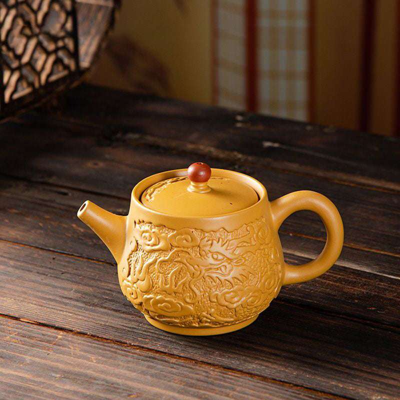 Handcrafted Yixing Zisha Teapot – Golden Duan Clay Gongfu Tea Set Large Capacity