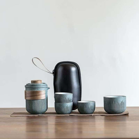 Bluestone Glaze Travel Tea Set