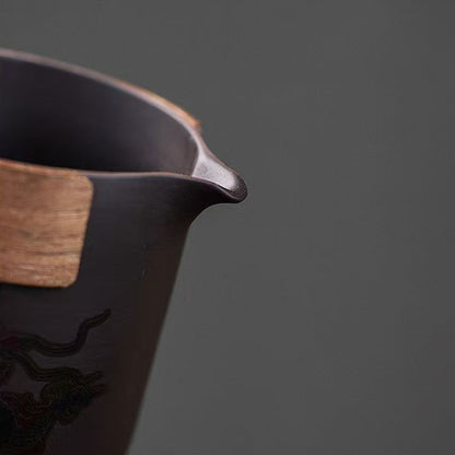 Handcrafted Yixing Color-Changing Dragon & Phoenix Travel Tea Set