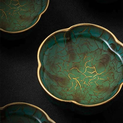 Green Glaze Handcrafted Jianzhan Ceramic Teacup