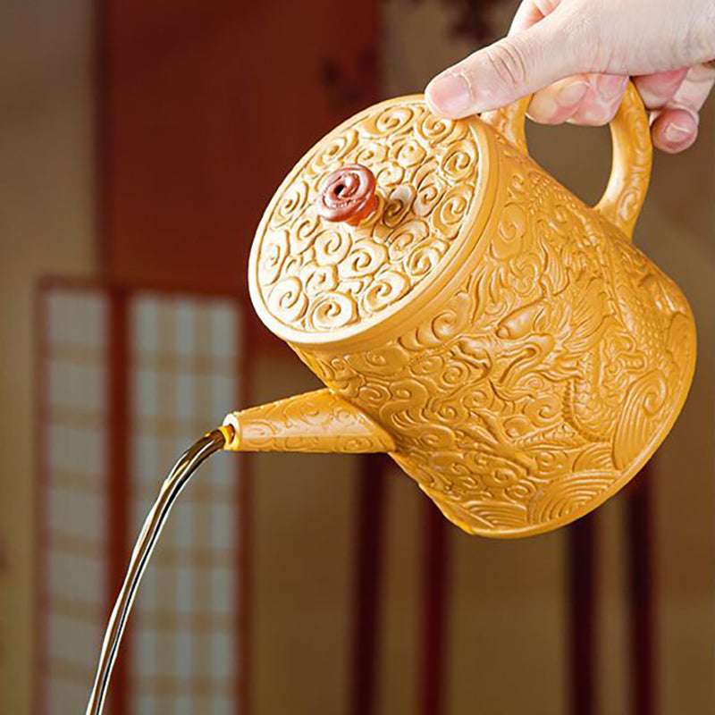 Handcrafted Yixing Zisha Teapot – Golden Duan Clay Gongfu Tea Set Large Capacity