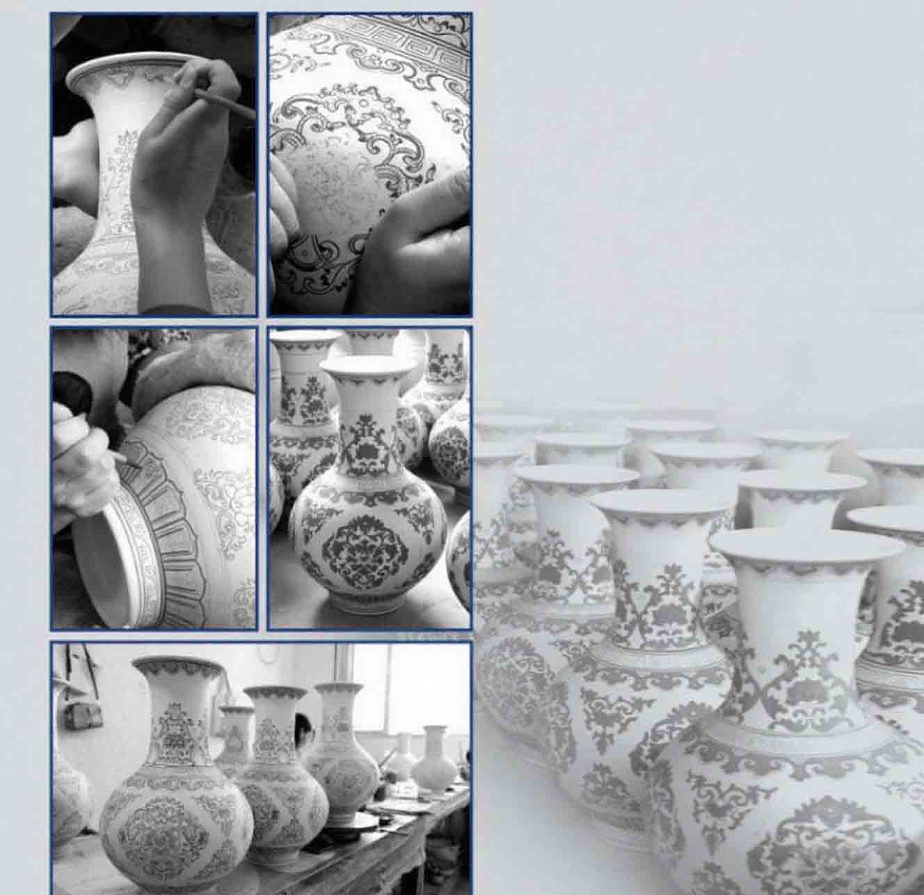 Jingdezhen Blue And White Twined Branch Vase, Handcrafted Hand-Painted
