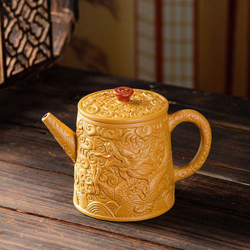 Handcrafted Yixing Zisha Teapot – Golden Duan Clay Gongfu Tea Set Large Capacity