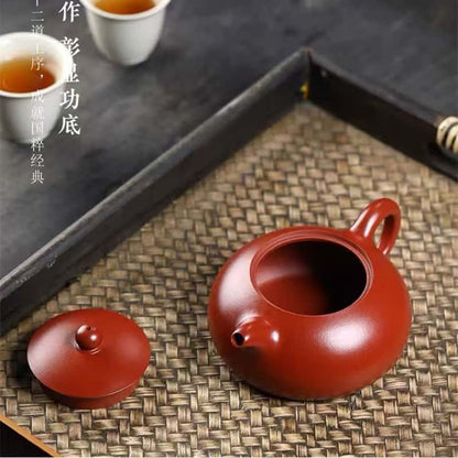 Yixing Handcrafted Red Clay Purple Sand Kung Fu Teapot