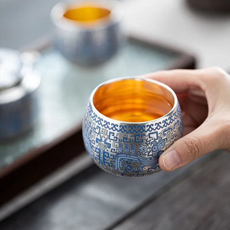 Handcrafted Ceramic 999 Silver Teapot