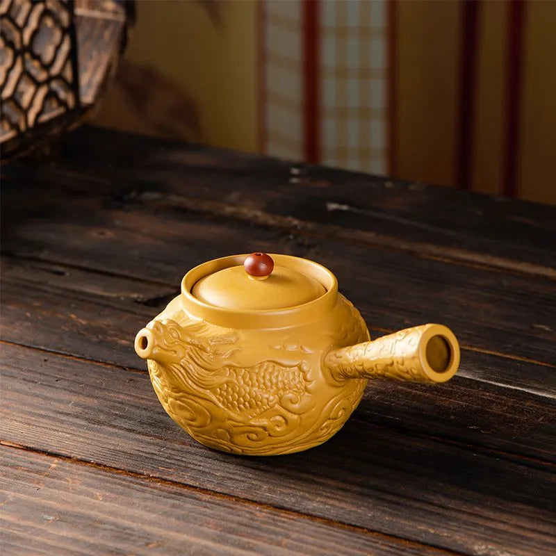 Handcrafted Yixing Zisha Teapot – Golden Duan Clay Gongfu Tea Set Large Capacity