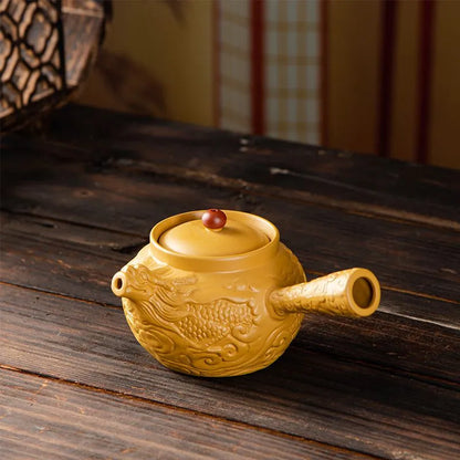 Handcrafted Yixing Zisha Teapot – Golden Duan Clay Gongfu Tea Set Large Capacity