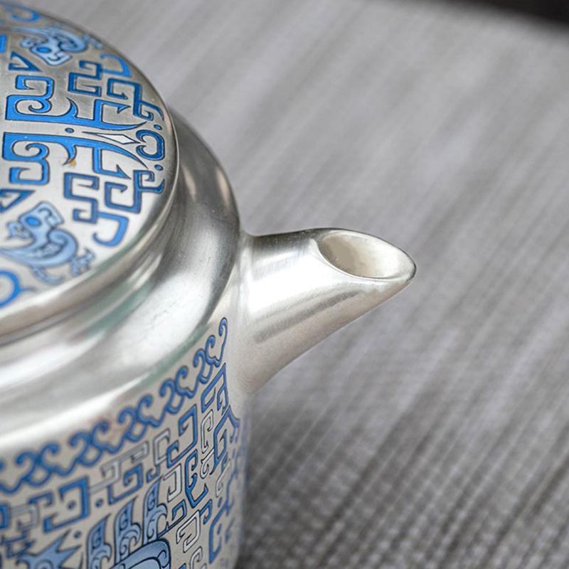 Handcrafted Ceramic 999 Silver Teapot