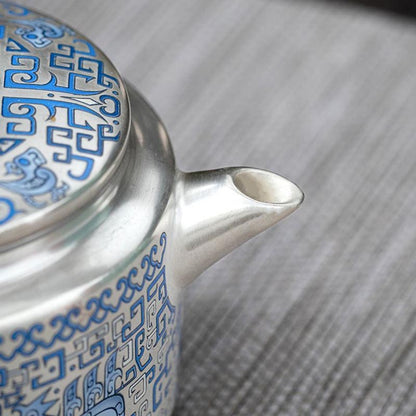 Handcrafted Ceramic 999 Silver Teapot